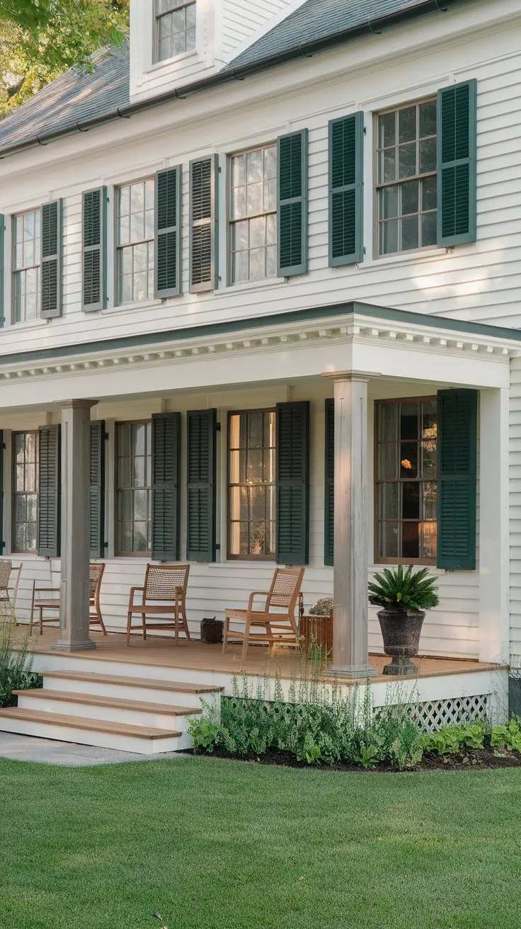 New England Colonial Home with Inviting Front Porch