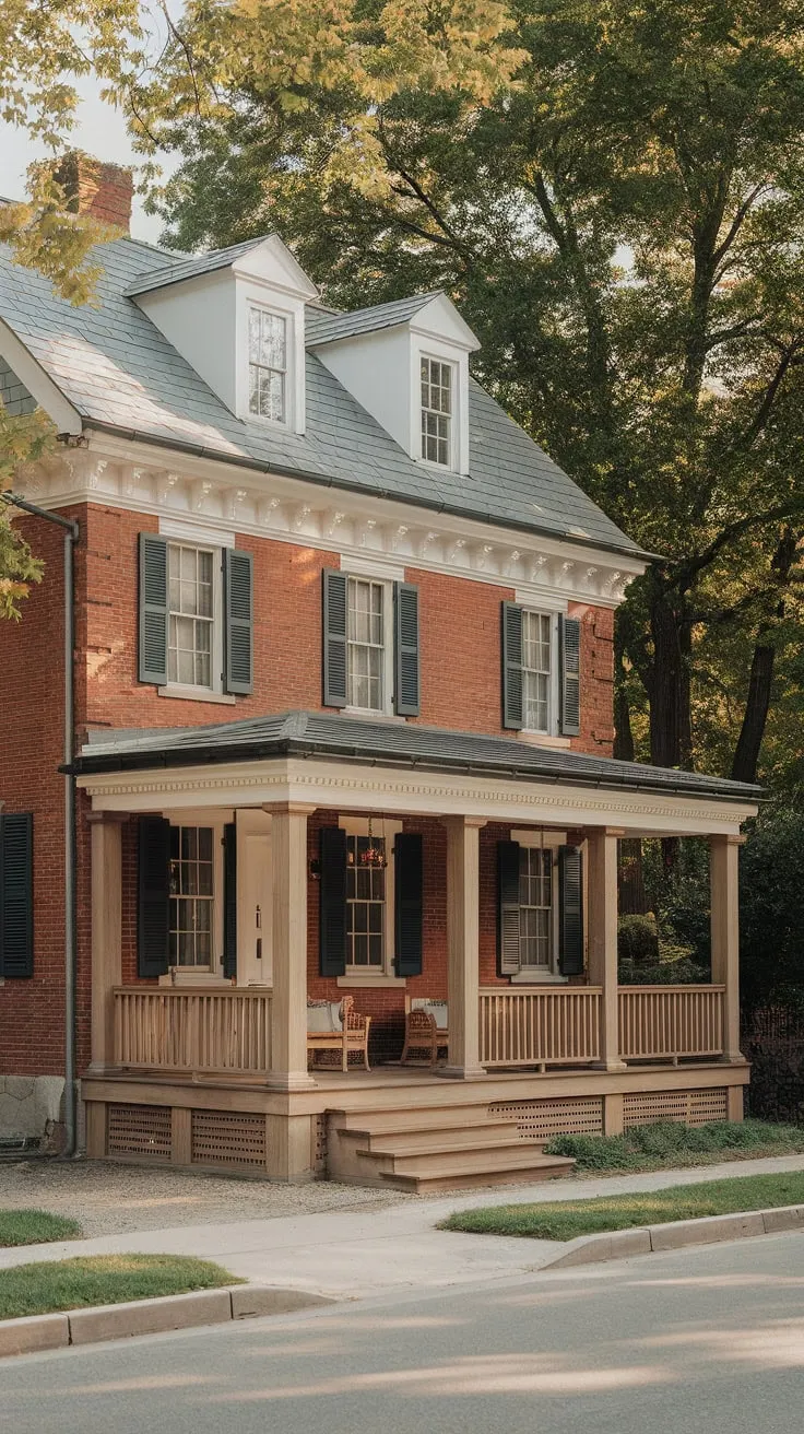 New England Colonial Beauty Featuring a Cozy Porch Retreat