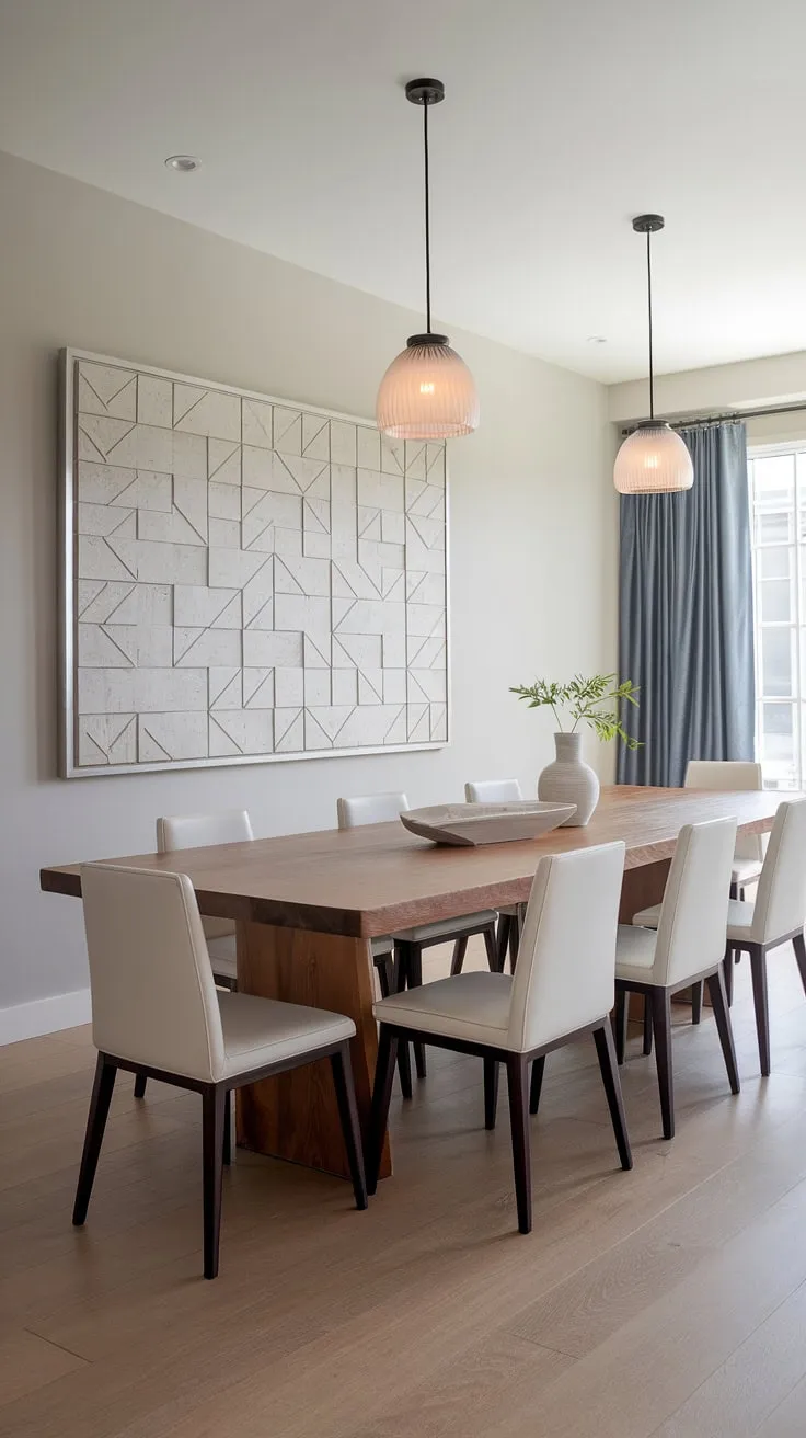 This contemporary dining room embodies organic modern design, showcasing a stunning dining table design and sophisticated dining room decor.  The result?  A space brimming with dining room inspiration and effortlessly chic dining room interiors.  A perfect example of modern dining room design at its finest.