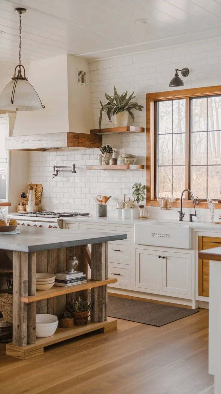 A dream kitchen realized: The blend of white and wood, the spacious island perfect for culinary adventures, and the breathtaking view-all contribute to a space that's both functional and utterly inviting. A testament to thoughtful design and comfortable living.