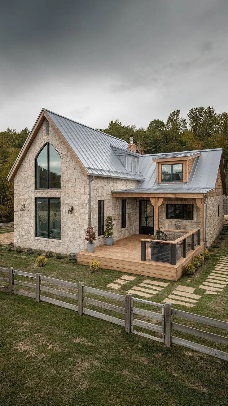 A sanctuary of stone and wood. This breathtaking home seamlessly blends contemporary design with rustic elements, creating a space that is both elegant and inviting. Large windows offer panoramic views, while the expansive deck provides an idyllic spot for outdoor relaxation. The property's serene setting and thoughtful details make it a true escape.
