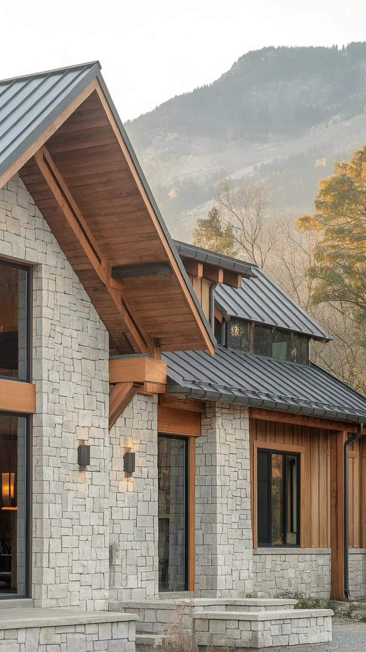 Nestled amongst the peaks, this home is a testament to thoughtful design. A harmonious fusion of natural materials-stone, wood, and the expansive sky-creates an atmosphere of unparalleled tranquility. A perfect escape where comfort and nature intertwine.