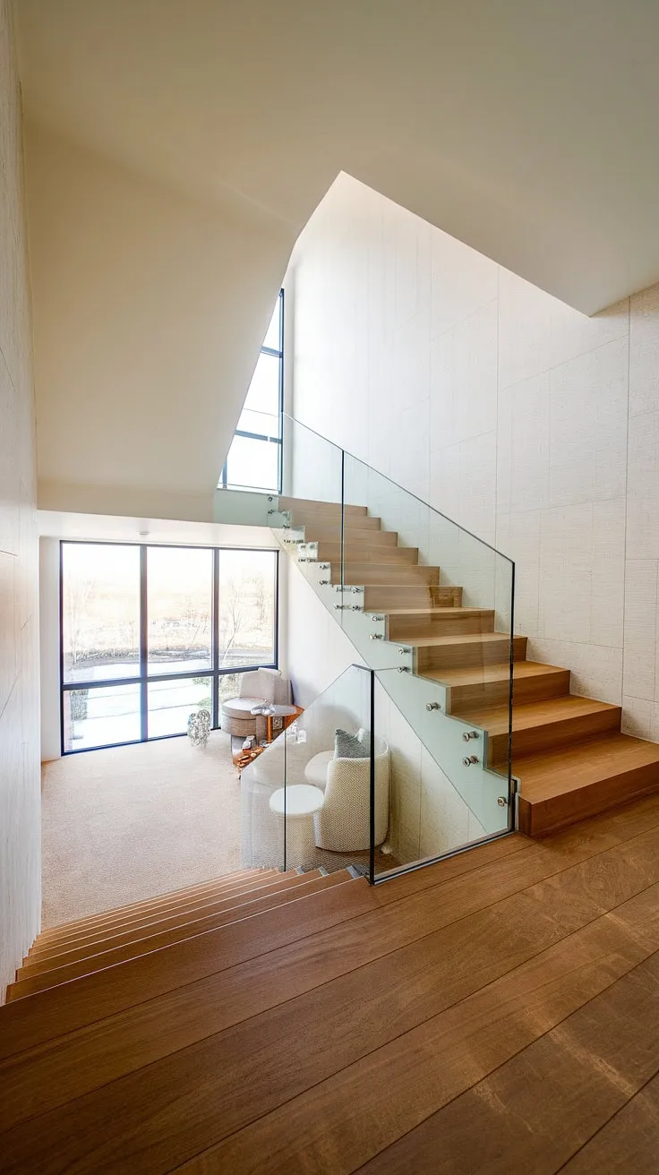 A contemporary foyer sets the stage for this stunning villa.  The elegant staircase, a masterpiece of home staircase design, commands attention within the foyer and staircase entryway.  Note the exquisite villa flooring ideas and the sophisticated downstairs design ideas, showcasing impeccable below stairs interior design and villa architecture.  This is interior design at its finest.