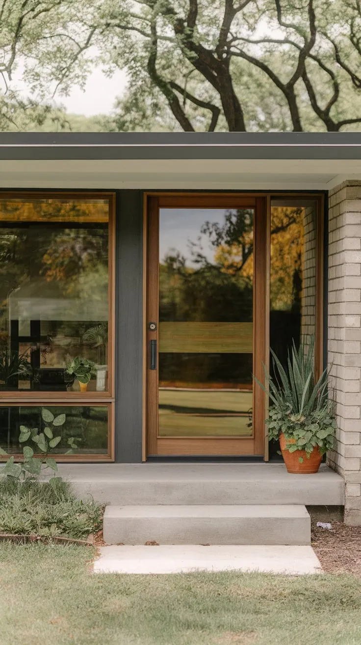 Midcentury Modern Door on a Chic Sustainable Porch