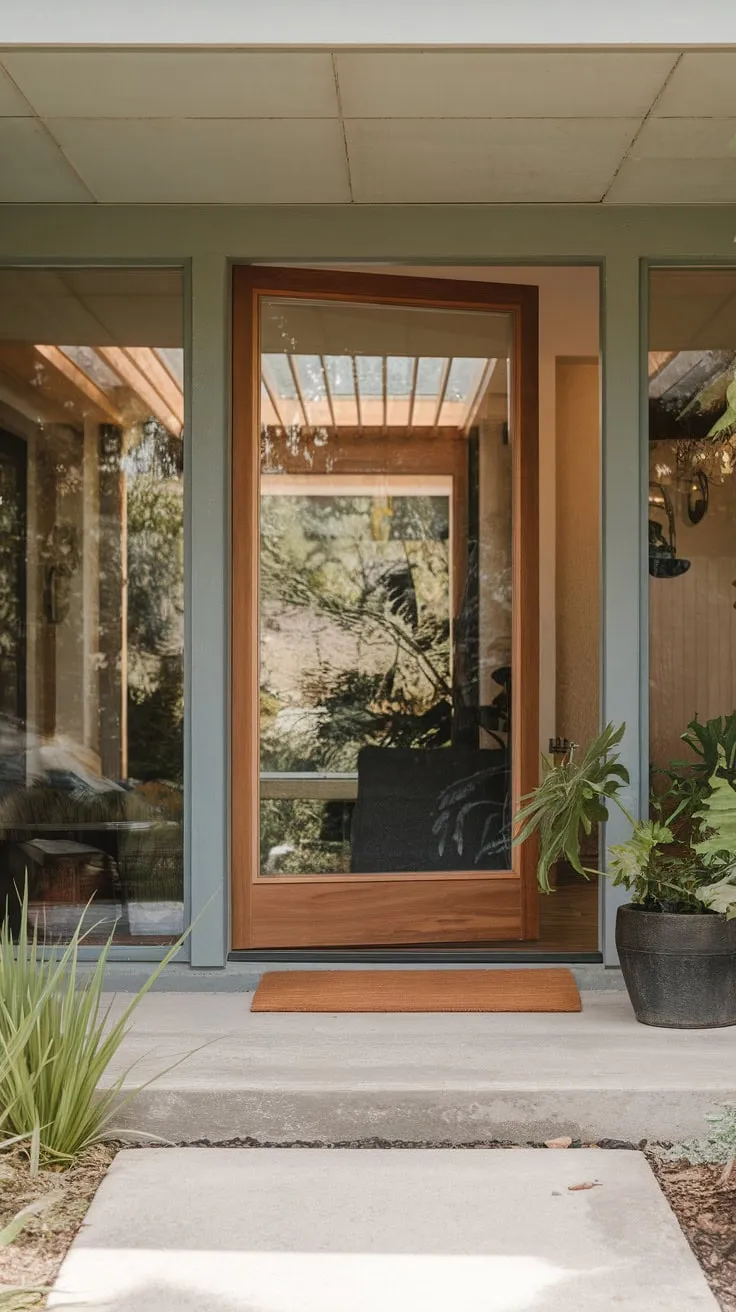 Midcentury Modern Door Meets Chic Contemporary Porch
