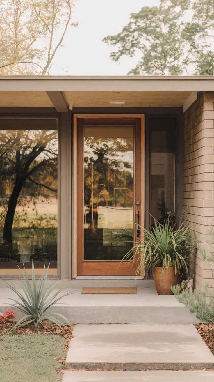 Midcentury Modern Door on a Chic Front Porch
