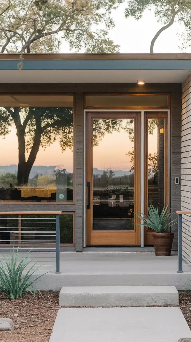 Chic Contemporary Porch with Midcentury Flair