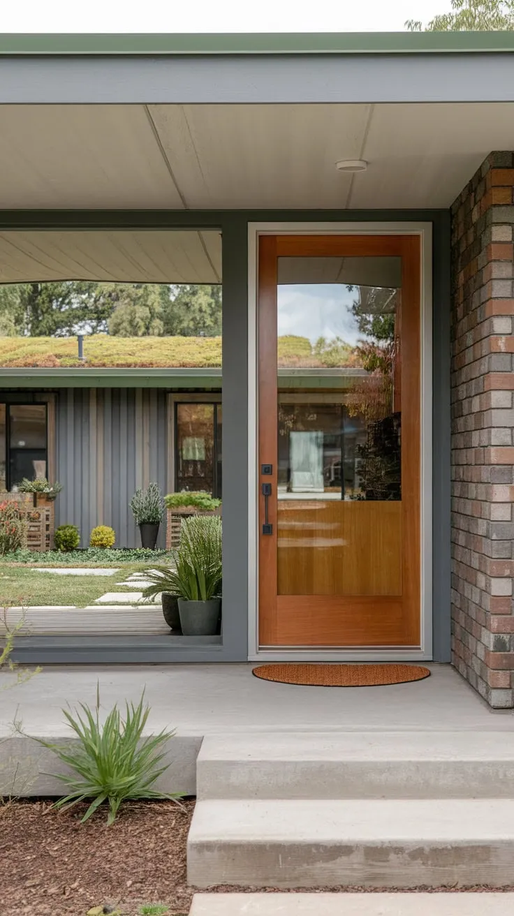 Chic Contemporary Porch with Midcentury Flair