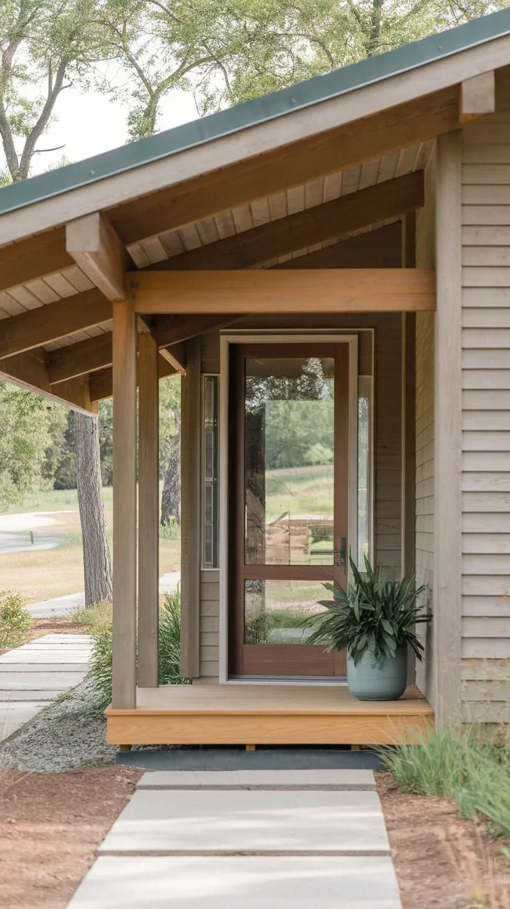 Sustainable Serenity with a Modern Porch