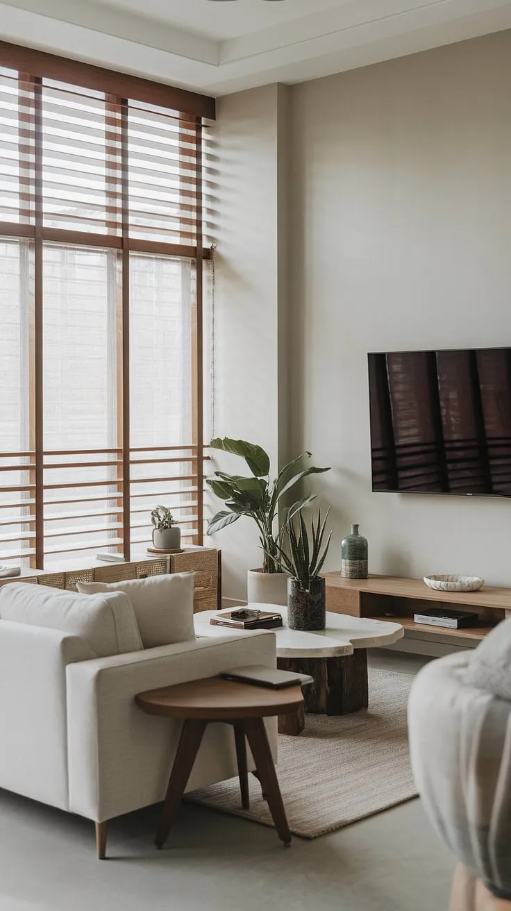 This contemporary living room showcases the perfect blend of comfort and style.  The thoughtful interior design and curated living room decor create a sophisticated yet inviting atmosphere, reflecting the latest trends in home design and house interior decor.