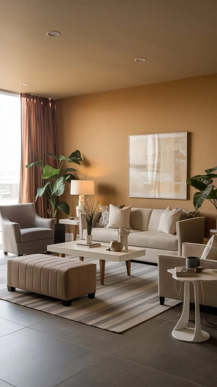 This contemporary living room showcases the perfect blend of comfort and style.  The thoughtful interior design and curated living room decor create a sophisticated yet inviting atmosphere, reflecting the latest trends in home design and house interior decor.