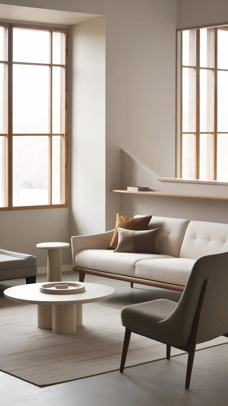 This contemporary living room showcases the perfect blend of comfort and style.  The thoughtful interior design and curated living room decor create a sophisticated yet inviting atmosphere, reflecting the best in modern home design and house interior decor.