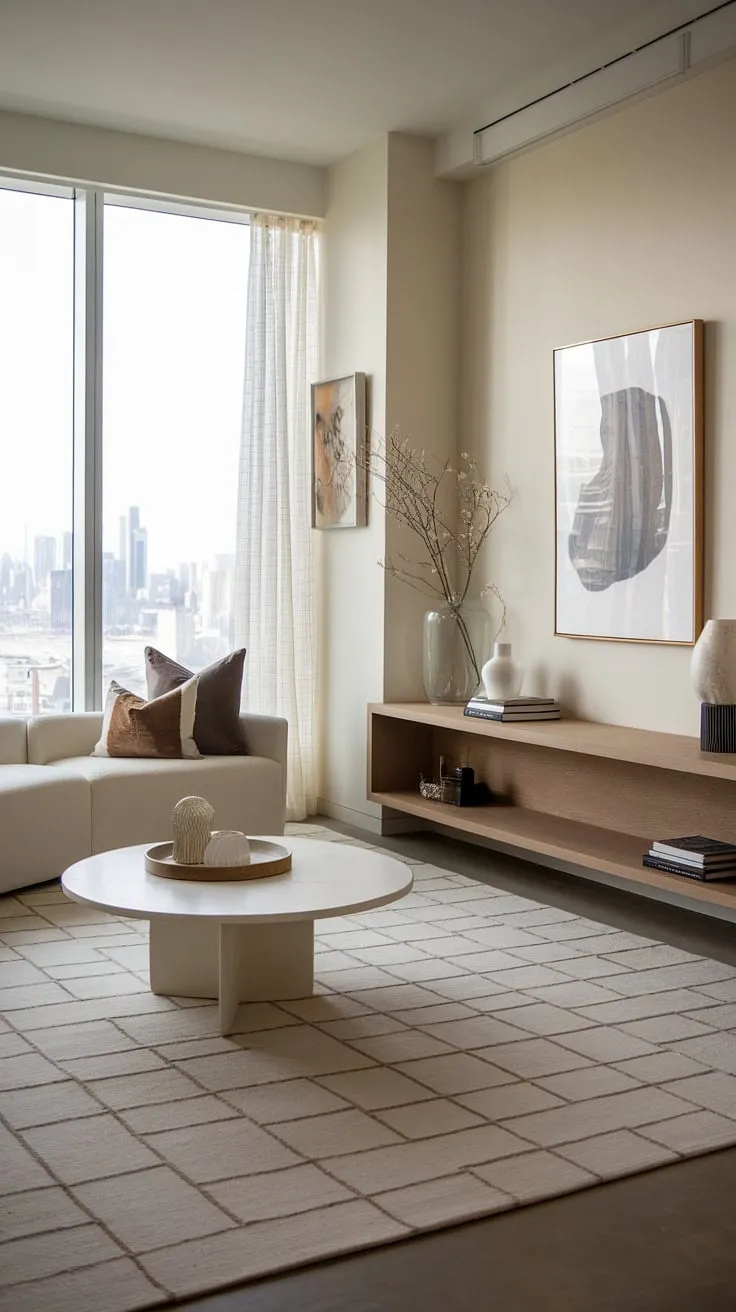 This contemporary living room showcases the perfect blend of modern interior design and comfortable living room decor.  The thoughtful home design creates a space that's both stylish and inviting, a true testament to exceptional house interior decor.