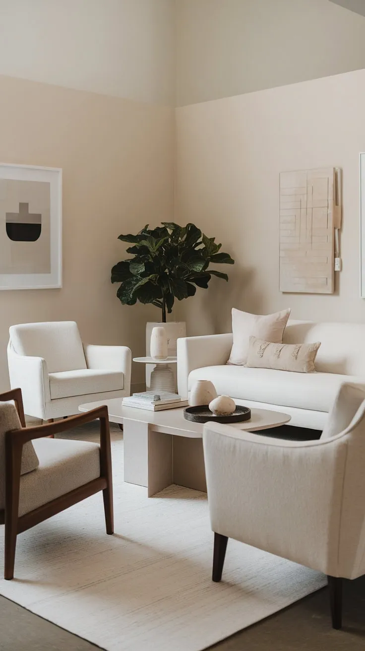 This contemporary living room showcases the perfect blend of comfort and style.  The thoughtful interior design and curated living room decor create a sophisticated yet inviting space, a true testament to exceptional home design and house interior decor.