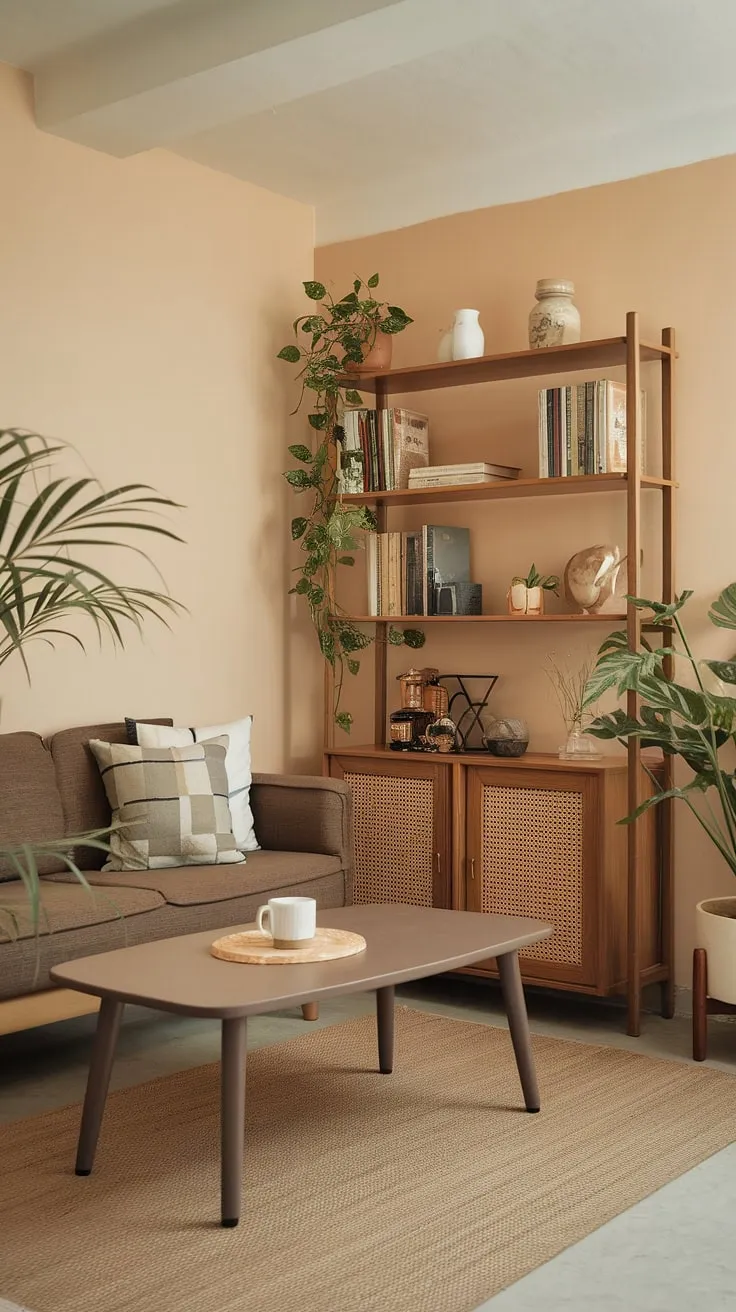 This corner living room proves that small space interior design can be incredibly cozy.  The compact living space maximizes comfort with thoughtful furniture placement, creating a relaxing living area perfect for unwinding.  Snug living room concepts like this showcase how multifunctional living room design can achieve an intimate living room decor without sacrificing style.