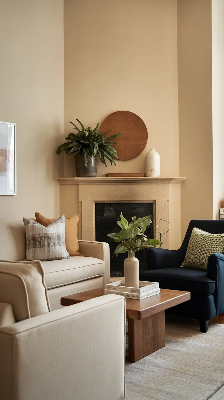 Transforming a small living room into a relaxing haven is easier than you think! This cozy living room ideas example demonstrates how a corner living room can be maximized for comfort and style.  The intimate living room decor, achieved with a compact living space design, creates a truly snug living room concepts, perfect for those seeking a multifunctional living room without compromising on style.