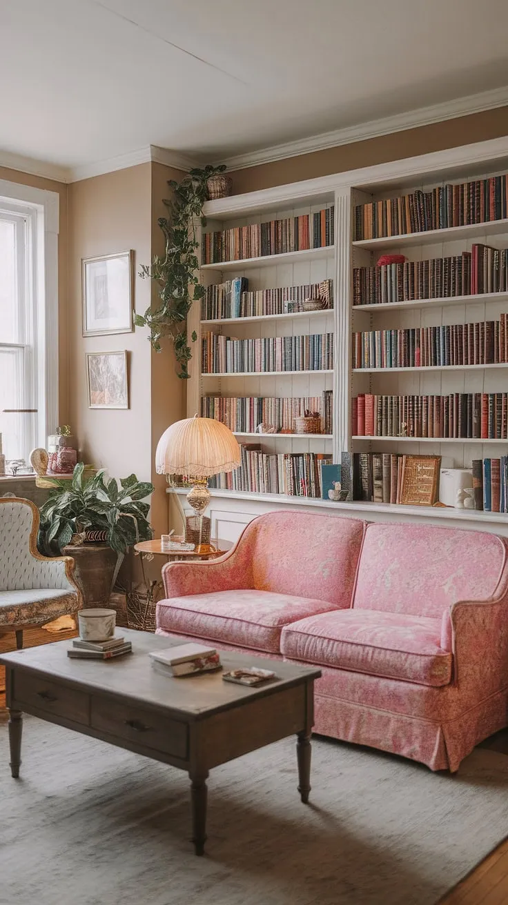 Step into this charming cottagecore studio apartment, a perfect blend of cozy feminine design and romcom aesthetic.  The small studio apartment inspiration is all about maximizing comfort and style, with a vintage feel and plenty of bookish charm.