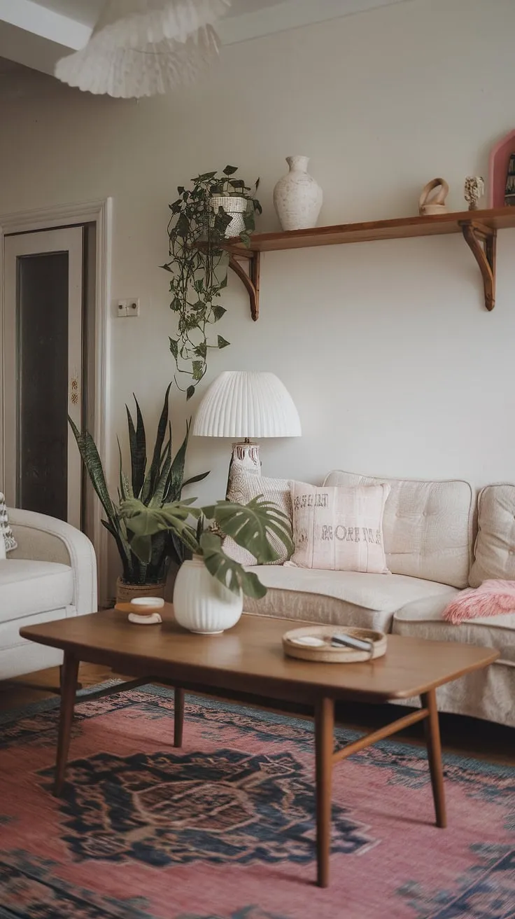 This cozy feminine apartment, a perfect blend of cottagecore studio apartment and romcom aesthetic, proves that even a small studio apartment can be brimming with charm and personality.  It's the ultimate cottage apartment inspiration for creating a space that feels both spacious and inviting.