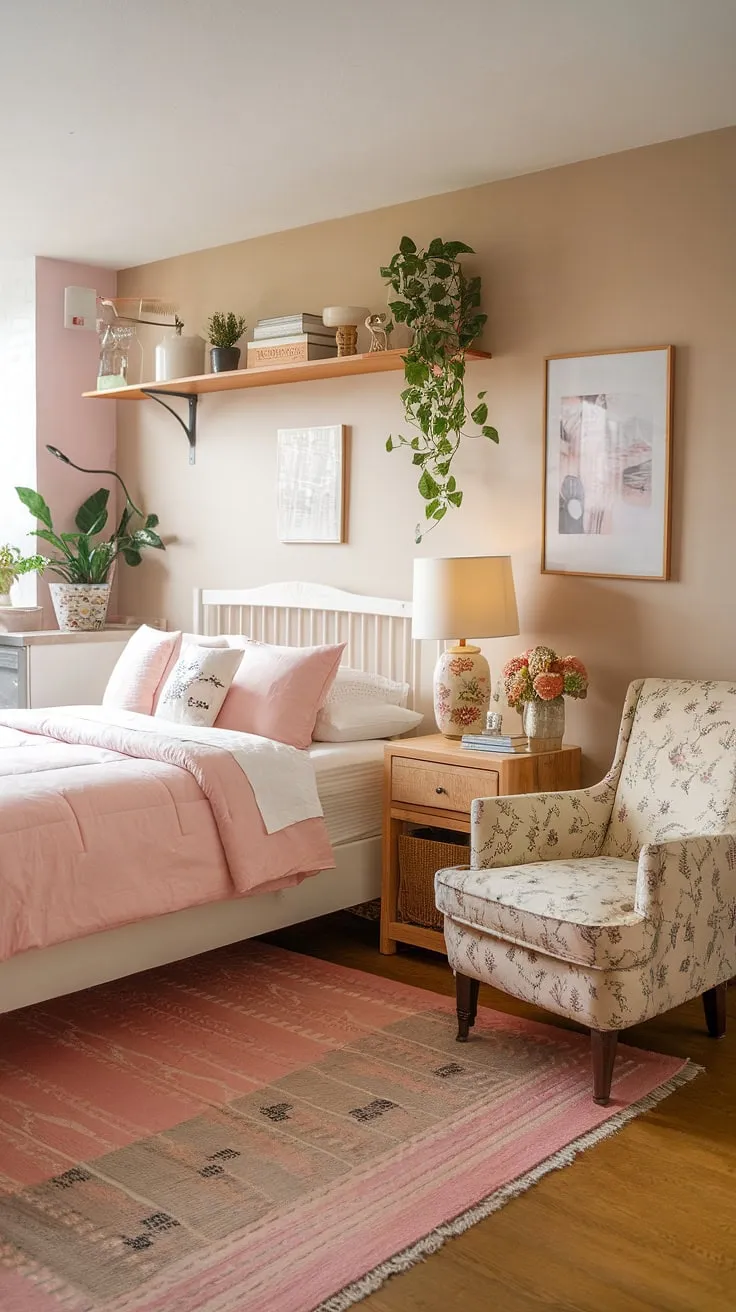 This cozy feminine apartment, a perfect blend of cottagecore studio apartment and romcom apartment aesthetic, proves that even a small studio apartment can be brimming with charm and personality.  It's the ultimate cottage apartment inspiration.