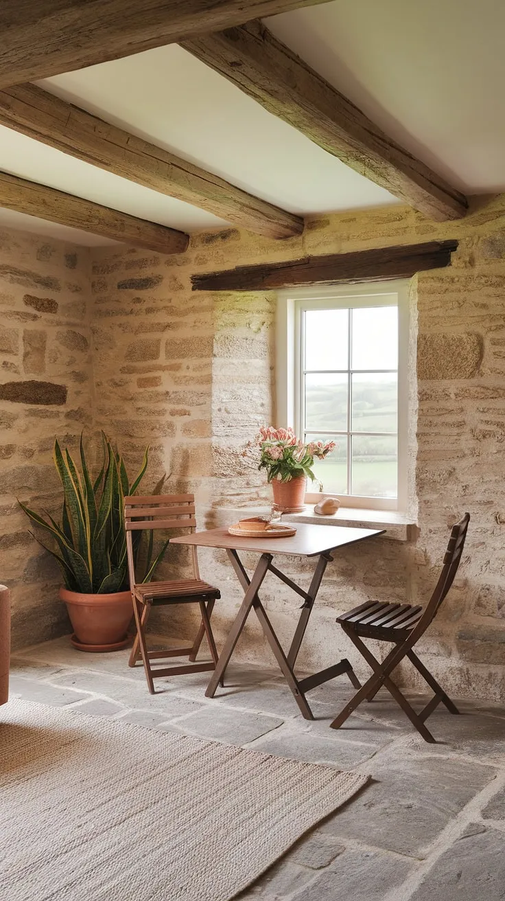 A cozy cottage kitchen, complete with a delightful dining nook—this kitchen nook is the heart of my English cottage home. The perfect blend of comfort and style defines my home aesthetic.