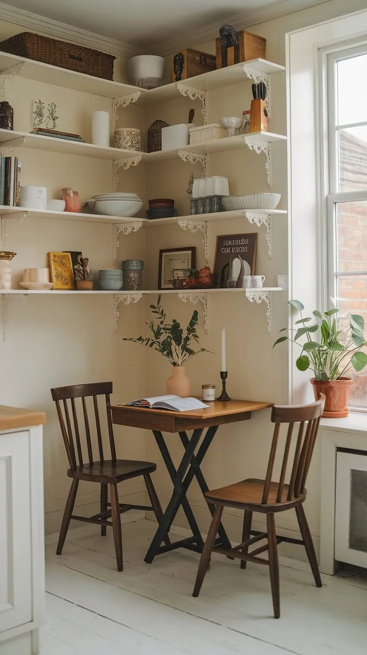 This cozy kitchen nook, a delightful dining nook in my English cottage, embodies the perfect home aesthetic.  Imagine enjoying breakfast in this cottage kitchen haven.