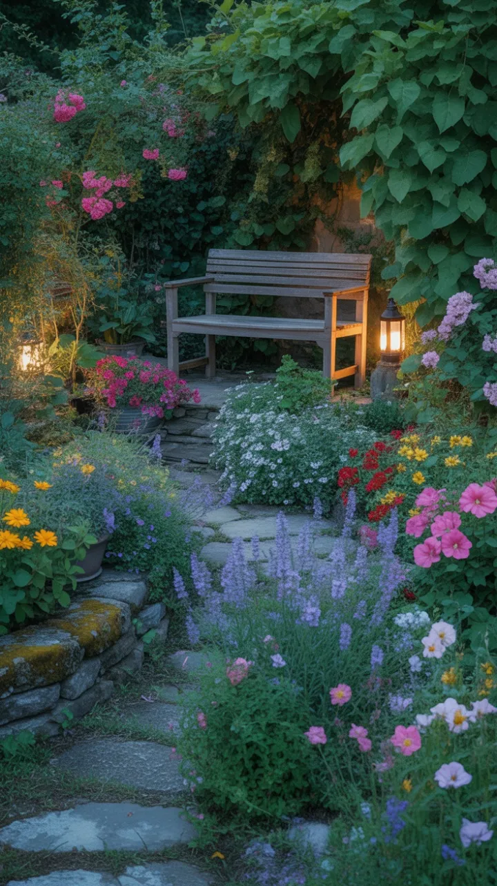 Lantern-Lit Cottage Garden Hideaway