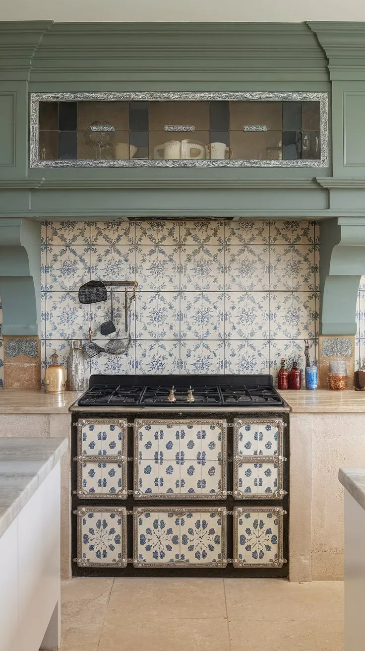 The heart of this home: a cottage kitchen boasting a modern French country backsplash.  The French provincial backsplash, with its subtle elegance, perfectly embodies the French inspired backsplash style, offering a touch of rustic charm within this fresh, French country aesthetic.  This French country tile kitchen is brimming with inspiration for your own French country kitchen ideas.