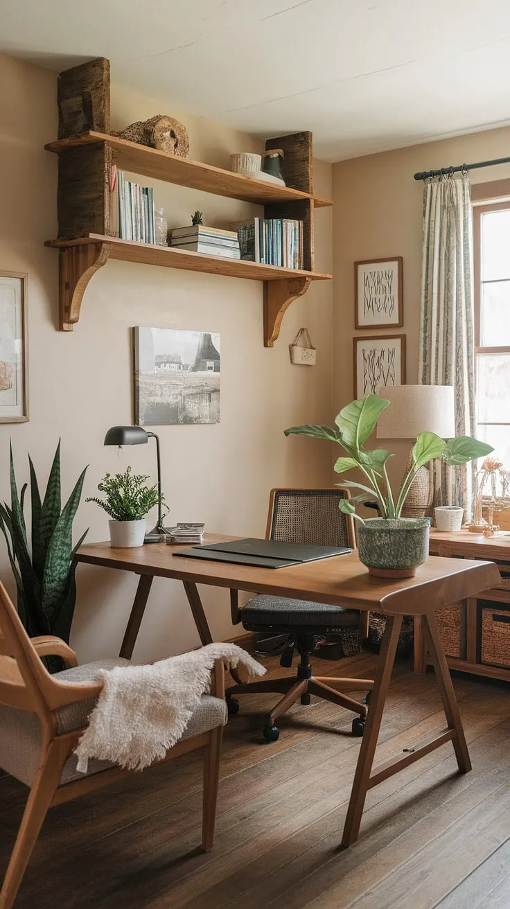 My cozy cottage library has been transformed into the perfect cottage study room—a work from home office where productivity meets unparalleled aesthetic.  This study office aesthetic, complete with a cozy work from home setup, is my happy place.