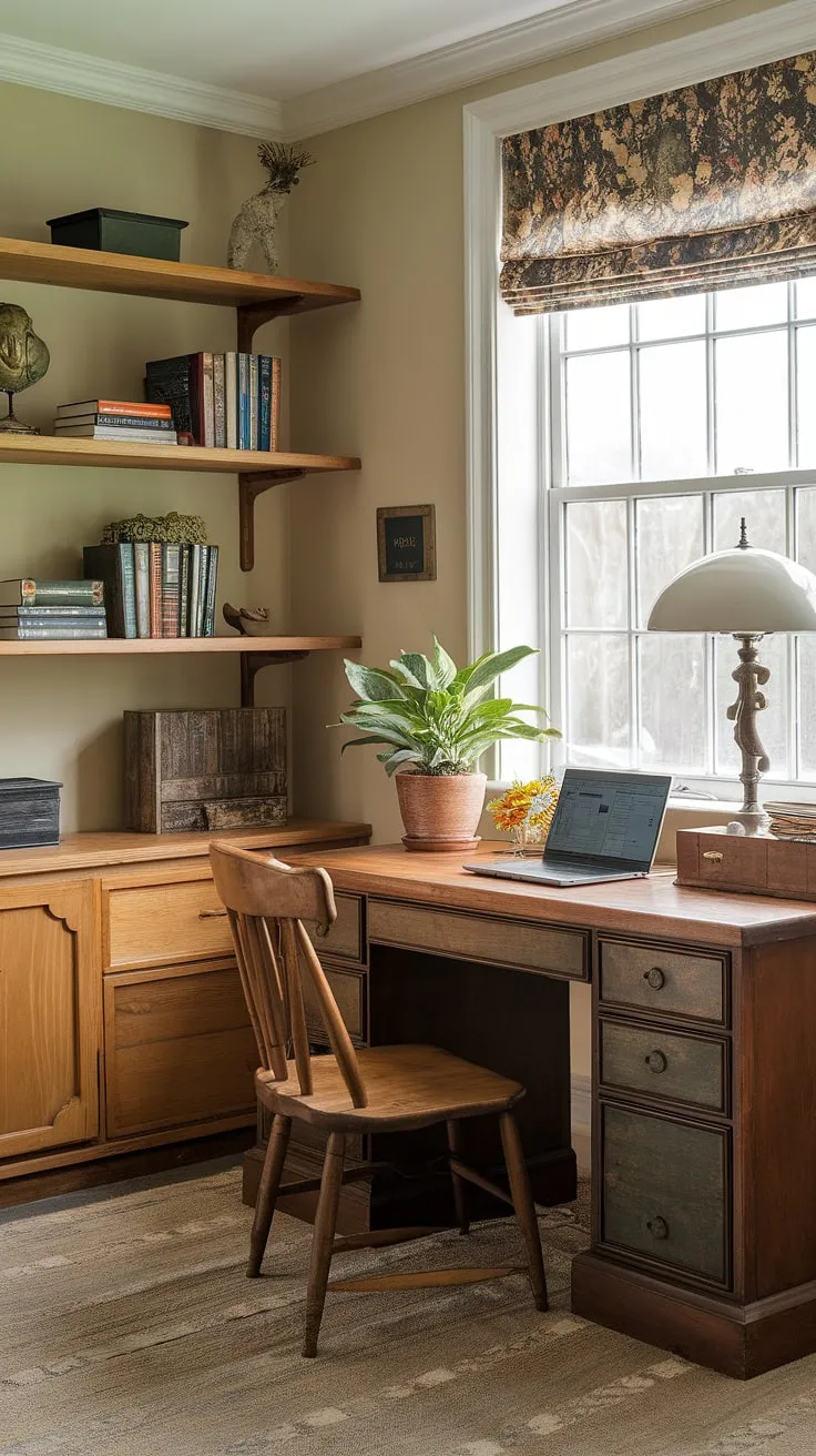 My cozy cottage library has been transformed into the perfect cottage study room—a dreamy work from home office where productivity meets unparalleled aesthetic. This study office aesthetic, complete with a cozy work from home setup, is my happy place.