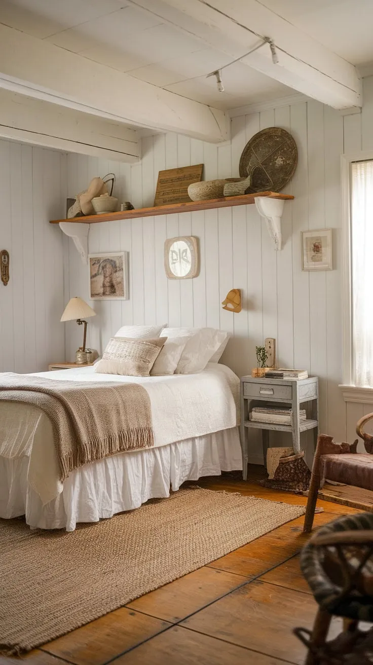 Southern home bedroom dreams are made in this country chic bedroom decor. A perfect blend of cottagecore vintage bedroom style and cozy chic bedroom comfort, offering rustic bedroom inspiration for your own country bedroom.