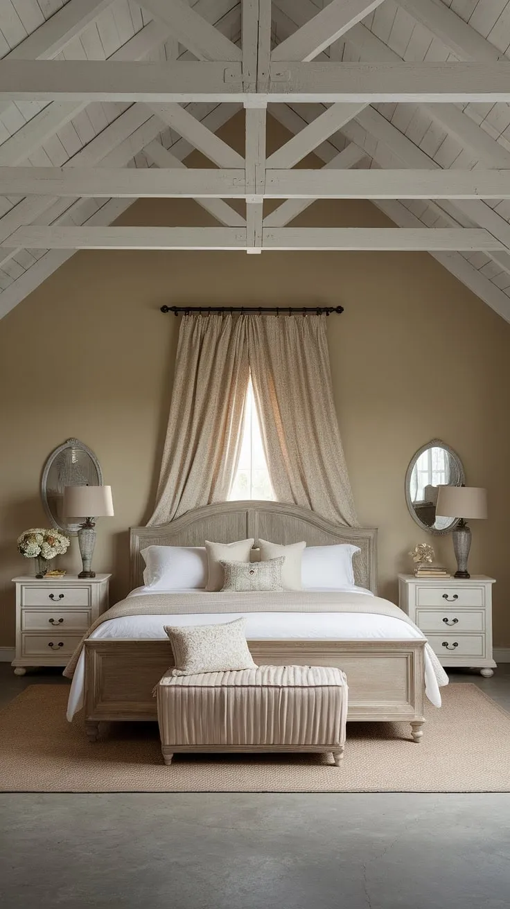 Dreamy escapes in this cozy cottage bedroom, showcasing the best of country chic bedroom decor and rustic bedroom inspiration. A perfect blend of farmhouse style and country vintage bedroom charm.