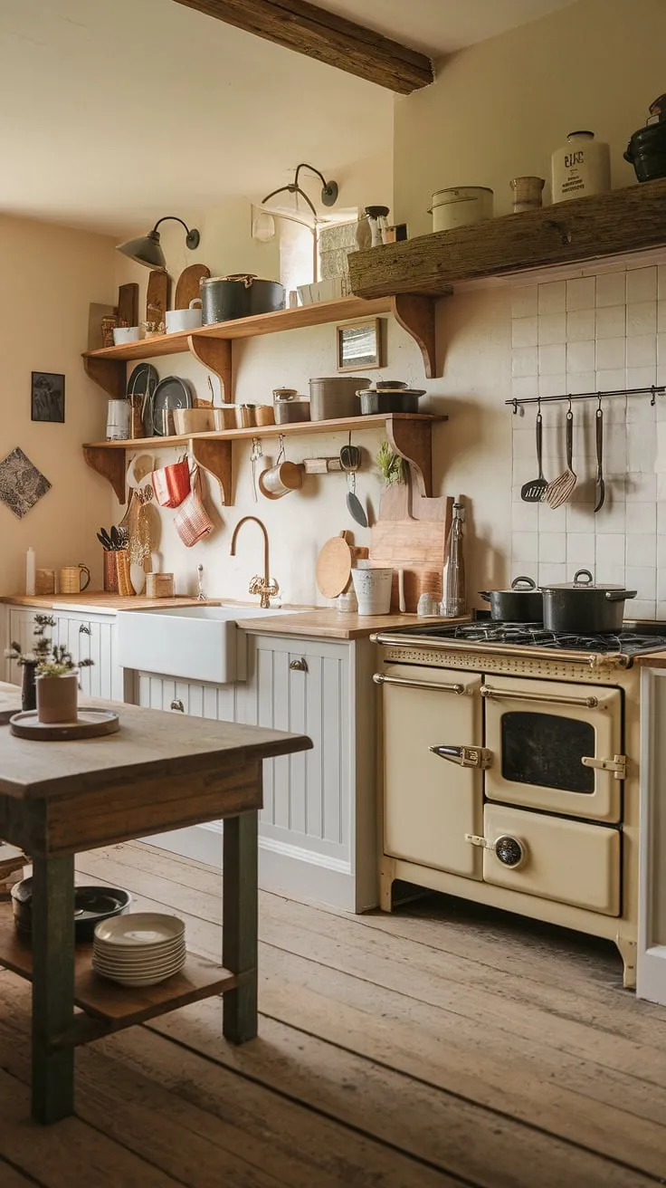 This English cottage kitchen, a picture of countryside charm, showcases the beauty of English cottage interiors.  The modern English kitchen design respects tradition while embracing contemporary convenience, creating a truly unique and inviting space in this country farm kitchen.