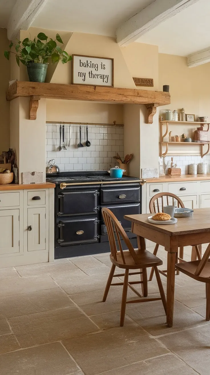 This English cottage kitchen, a stunning example of modern English kitchen design, seamlessly merges rustic elements with sleek lines.  The warmth of this countryside kitchen, complete with its charming English country kitchen aesthetic and practical English kitchens layout, creates a haven for culinary creativity.