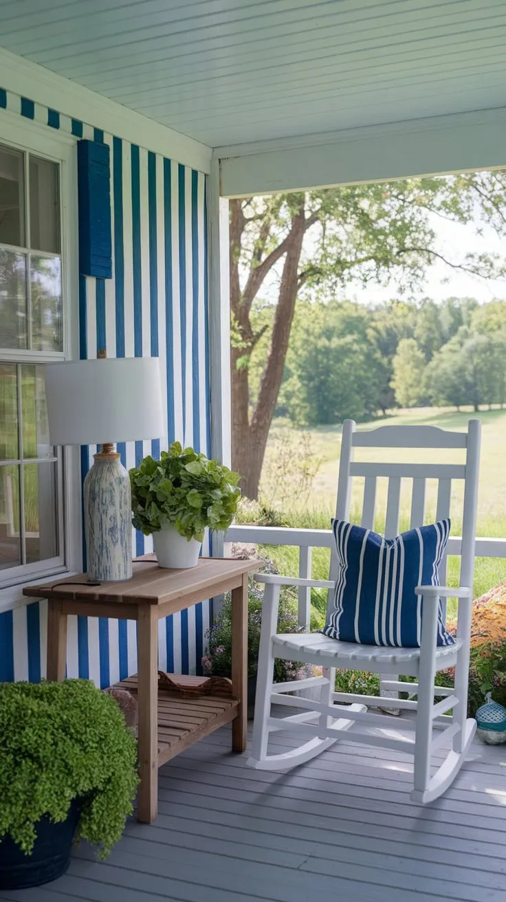 Cozy Vibes on a Rustic Front Porch