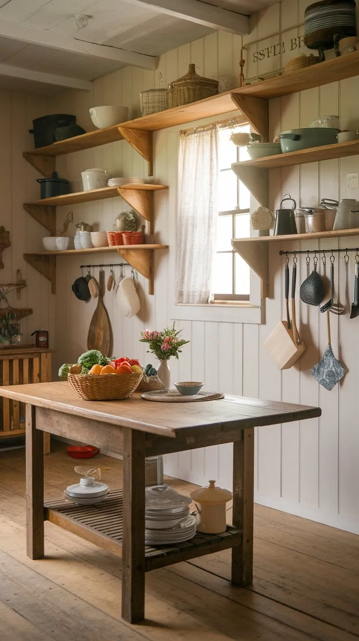 The heart of this rustic farmhouse kitchen, a testament to timeless country kitchen designs, whispers stories of generations past.  The warm glow of the wooden table, laden with fresh produce, perfectly complements the charming European farmhouse aesthetic. This french country kitchen embodies the spirit of simple elegance.