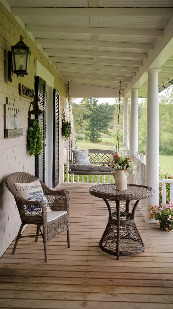 Charming Rustic Country Porch Oasis