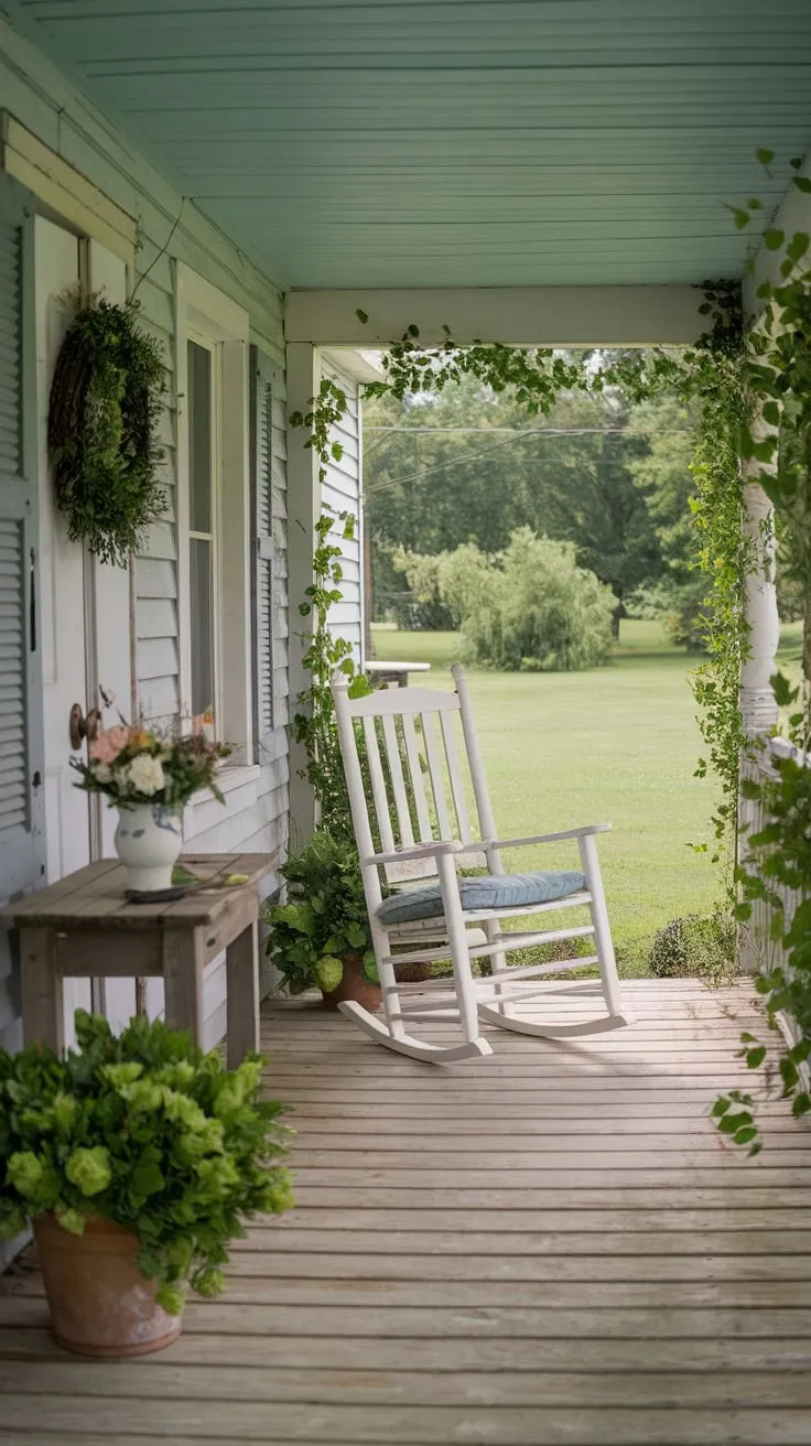Rustic Elegance: A Cozy Country Porch Retreat