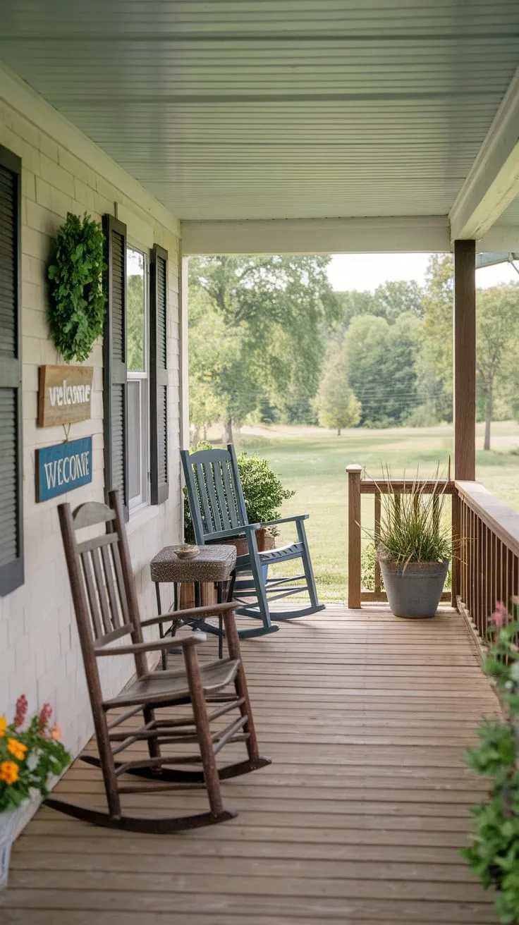 Cozy Country Porch with Lush Green Views