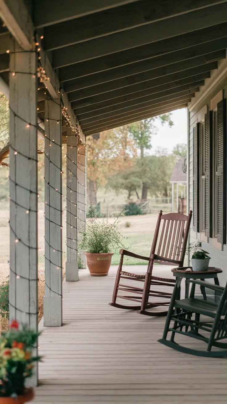 Charming Country Porch with Vintage Vibes