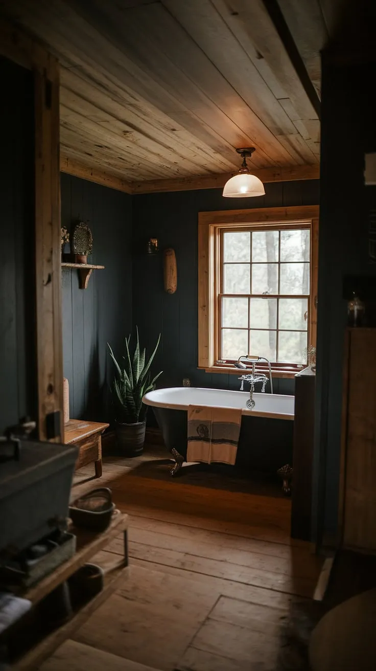 Indulge in the simple pleasures of life. This rustic bathroom, nestled within the embrace of nature, offers a sanctuary for relaxation and rejuvenation. The aged wood, vintage fixtures, and soft light combine to create a space of unparalleled charm and comfort.
