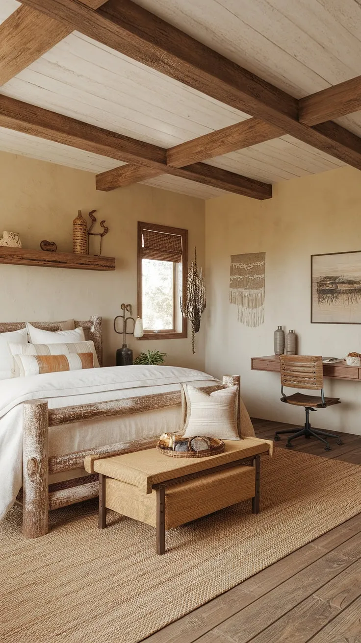 Dreamy country teen bedroom with western bedroom decor; this rustic teen bedroom boasts cowgirl room ideas and a touch of western boho decor. Ranch bedroom ideas meet country chic bedroom style for the ultimate farmhouse teen bedroom.