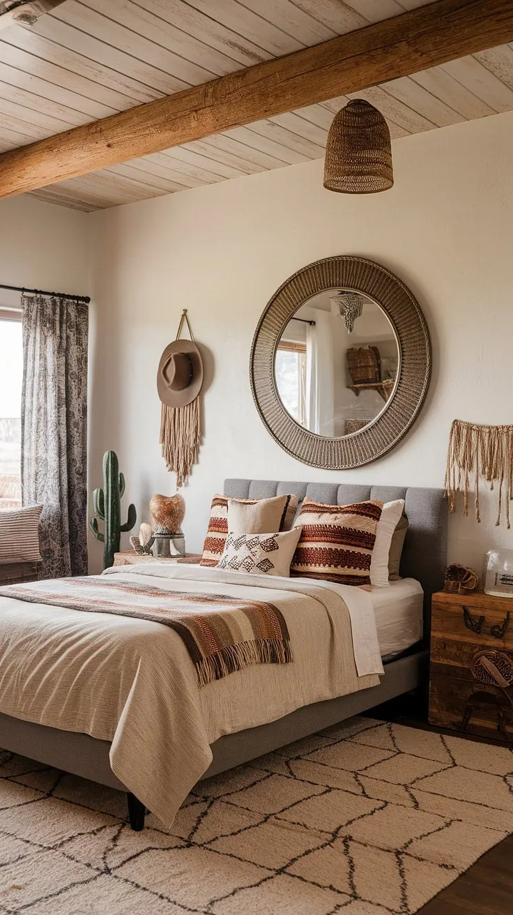 Dreamy country teen bedroom vibes: Western bedroom decor meets boho chic for the ultimate cowgirl room ideas. This rustic teen bedroom is pure ranch bedroom ideas perfection.