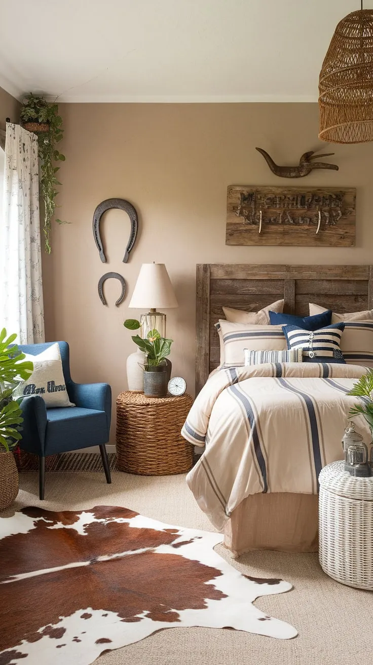 Dreamy country teen bedroom, blending rustic charm with western boho decor for a space that's uniquely hers. This cowgirl room boasts farmhouse teen bedroom style with ranch bedroom ideas and western bedroom decor.