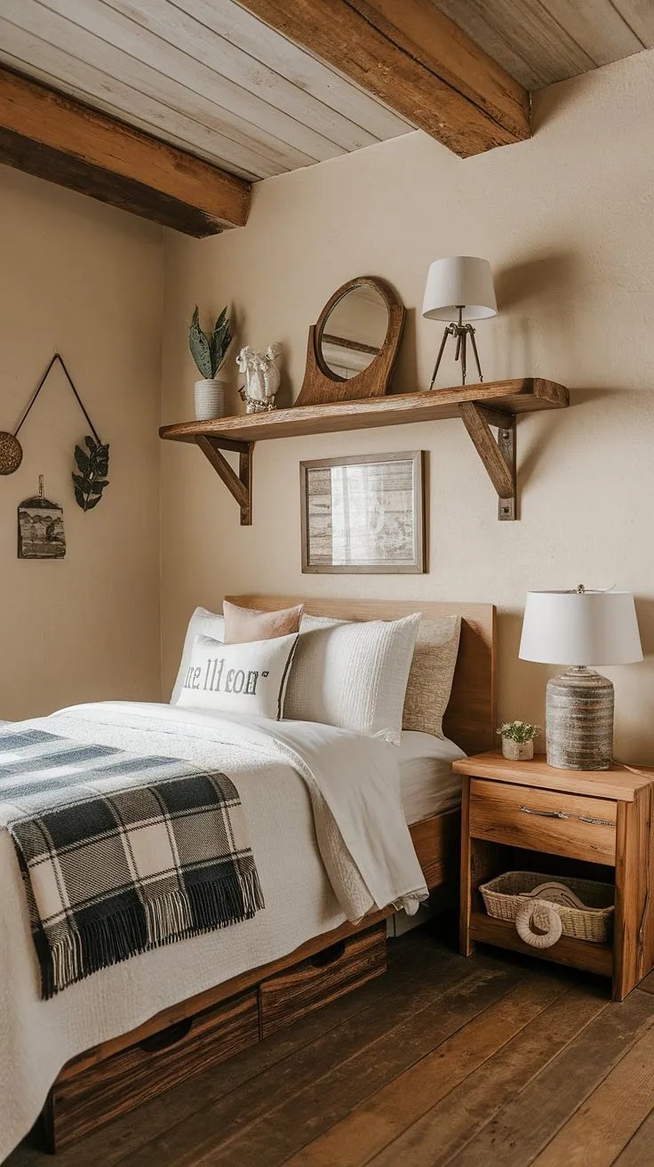 This rustic teen bedroom perfectly blends country style bedroom charm with western bedroom decor, offering the ultimate cowgirl room ideas. A dreamy ranch bedroom ideas space for a country chic bedroom aesthetic.