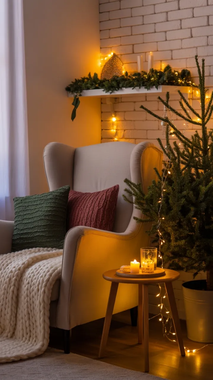 Candlelit Holiday Nook with Chunky Knits