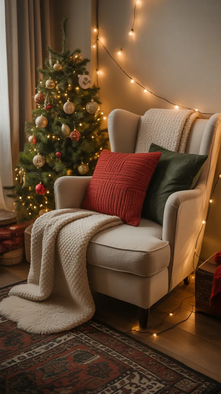 Cozy Christmas Corner Dressed in Layered Textures