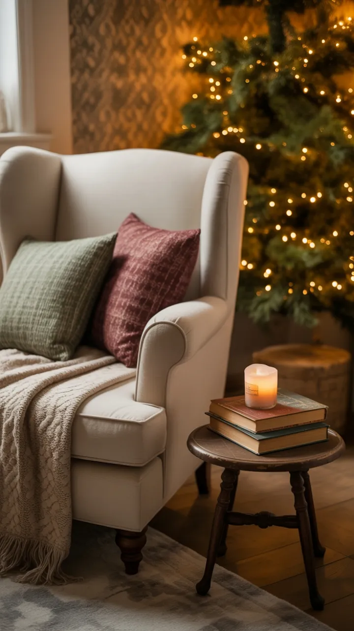 Warm Glow Reading Nook Dressed in Holiday Hues