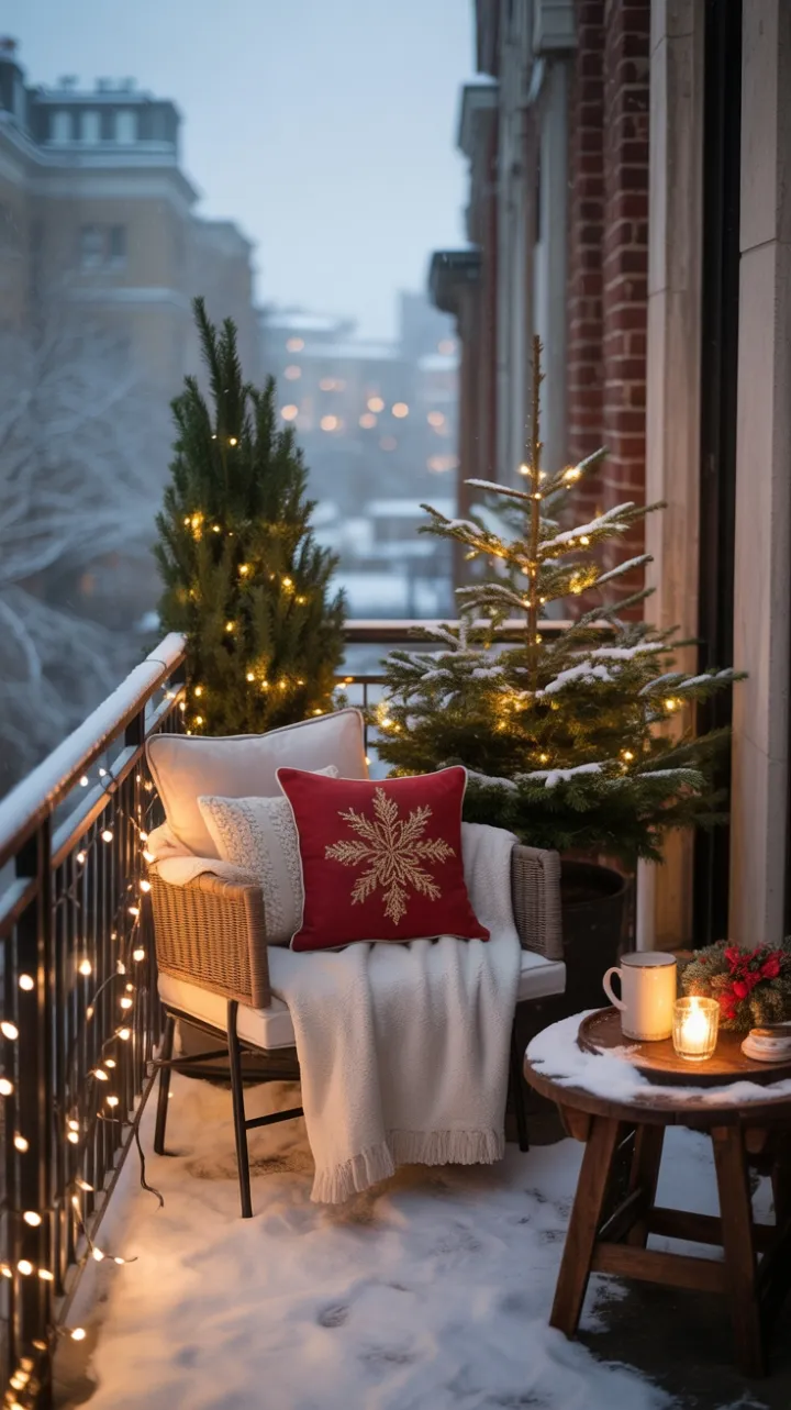 Twinkling Balcony Holiday Nook