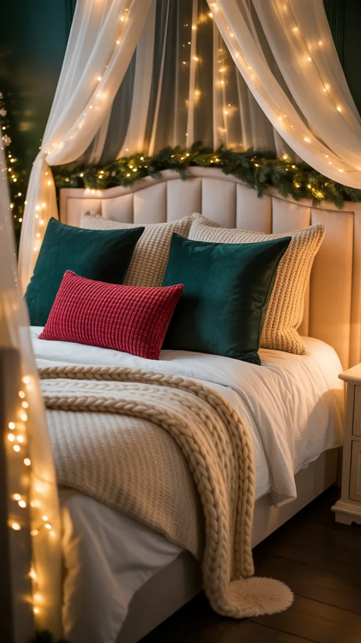 Twinkling Holiday Nest of Velvet and Knit