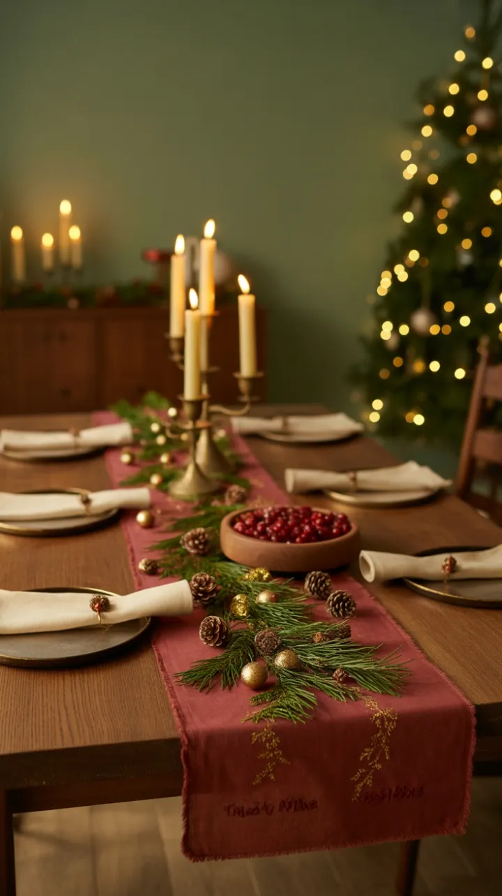 Burgundy Nights A Cozy Rustic Christmas Table